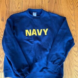 Soffe Blue Crewneck Sweater with Ribbed Cuffs